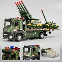 1:32 Military Attack-11 Drone Launch Car Tank Transport Model Toy Diecast Metal Doors Opened Sound Light Models For Kids Gifts black