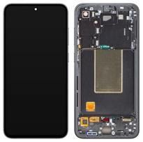 Ekranas tinkantis Samsung S721 S24 FE 5G su lietimui jautriu stikliuku ir rėmeliu Graphite (assembled service pack)