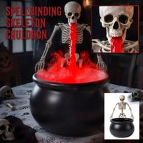 Large Witch Cauldron Tripod Stand with String Lights and Eye Decorations for Halloween Garden Yard One Size red