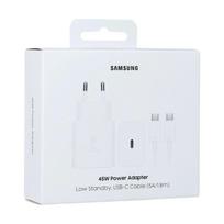 Įkroviklis Samsung EP-T4511XWEGEU 45W USB-C + USB-C to USB-C cable 1.8m baltas