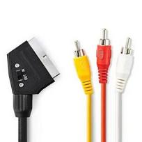 SCART-3xRCA laidas su jugikliu