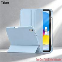 Dėklas iPad 10 kartos 2022 m. /(A16)11-os kartos 2025 m., Automatinis miego/budėjimo režimas, Plonas trijų dalių stovas, TPU galinis apsauginis dėklas su pieštuko laikikliu (as the picture,iPad 10th 2022) white