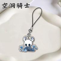 Hollow Knight Game Phone Chain Double Sided Cute Keychain Cartoon Anime Pendant Student Backpack Lanyard Decor Gift white
