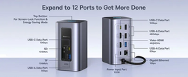 Jungčių stotelė / adapteris 1in12 USB C kištukas - 2xHDMI RJ45 SD/TF USB3 NU1 Air Spacemate BASEUS