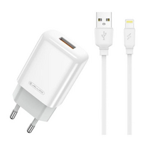 Įkroviklis 1 2.4A USB-A + USB-A to Lightning cable 1.0m Jellico EU0 baltas