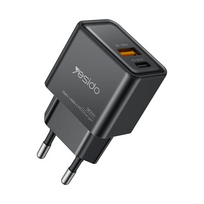 Įkroviklis GaN 30W USB-A / Type-C Yesido YC64 juodas
