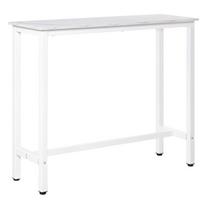 Baro stalas Aukštas virtuvės stalas Stovėjimo stalas 120 x 40 x 100 cm Plieno rėmas ir kojos, Baltas marmuro imitacijos stalviršis 120 x 40 x 100 cm