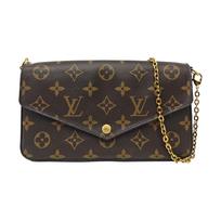 [Naudotas] Felicie Pochette Classic Monogram dengtas drobės ir odos trijų viename grandinėlės rankinė - Geros būklės #UEHPLE ONE SIZE black