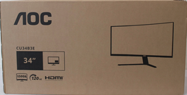 AOC CU34B3E Curved 34" 3440x1440/21:9/300cd/m2/4ms HDMI, DisplayPort, USB, Audio out | Warranty 36 month(s) | DAMAGED PACKAGING