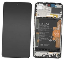 Ekranas tinkantis Huawei Honor 200 Smart/Honor X7c 5G su lietimui jautriu stikliuku ir rėmeliu ir baterija Black (service pack)