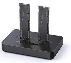 Gembird DD2-U3M2 Desktop dual drive USB Type-C M.2 NVME (and SATA) SSD docking station, black | Gembird