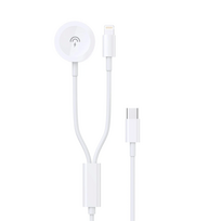 USB kabelis Dudao A12MAX-2in1 USB-C to iWatch/Lightning 20W 1.2m baltas