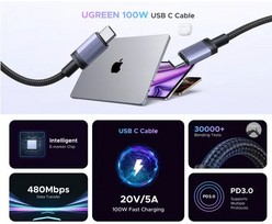 Kabelis USB C - USB C 3m 100W L528 UGREEN