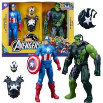 Avengers figūrėlių rinkinys su Kapitonu Amerika ir Halku „Venomized Captain America & Hulk“, 30 cm, G1747