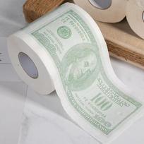 Novelty Funny One Hundred Dollar Bill Toilet Roll Paper Money Roll $100 Novel Gift 2Ply Paper Towels Tissue Bathroom Supplies white