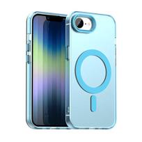 Magnetic Wireless Charging Case For Apple iPhone 16e 16 Pro Max 15 14 Plus Cover Candy Colors Transparent Back Shell Coque iPhone 16e mėlyna