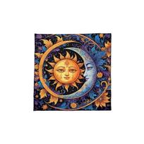 Sun Moon Pattern Tarots Card Tablecloth Altars Cloth Altars Cloth Divinations Card Table Cloth Tapestry Easy Use B 50x50cm black