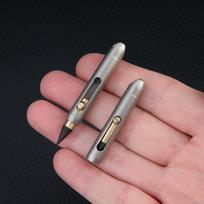 Titanium Alloy Mini Pencil Keychain, Retractable & Erasable with Replaceable Lead, Portable Pocket Pen for Emergency Writing, Silver