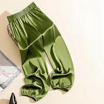 Vasaros šaunios ledo šilko acetato spalvos kelnės moterims ir vyrams Laisvos šilko satino Knickerbockers Acetate Satin Smooth Knickers kelnės L avokadas