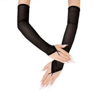 48cm Elastingos Skaidrios Tinklelio Kabliuko Pirštinės Moterims Vairavimui Apsaugos Nuo Saulės Etiketo Cosplay Šventės Seksualios Ilgos Pirštinės Be Pirštų black