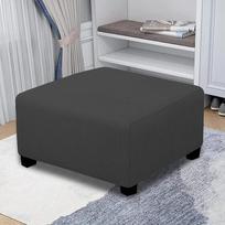 1pc Jacquard Square Cover Stretch Spandex Footstool Sofa Covers All-inclusive Footrest Chair Slipcover for Living Room Decor tamsiai pilka spalva