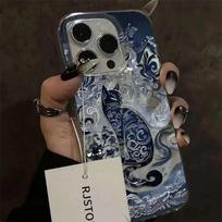 Case for Samsung Galaxy S24 S23 S22 S25 Ultra S24 FE S21 A54 A55 A53 A52 A54 A16 A35 5G Blue Totem Cat Silver Plated Phone Cover A32 (4G)