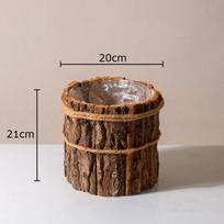Nature Wooden Stakes Vase Solid Wood Flower Pots Potted Plant Table Decoration Flower Arrangement Vases Room Aesthetic Decor brown