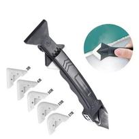 Silicone Scraper Squeegee Glue Remover Knife Caulking Angle Beauty Crack Trowel Tool Grout Scraper Kit 3in1 Multifunctional Home 1PC gray
