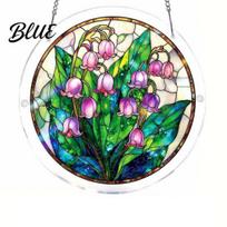 Irregular Puzzle Pieces Stained Glass Style Suncatcher DIY Acrylic Jigsaw for Unique Gift Adult Colorful Window Hanging Ornaments Home Garden Decor F green