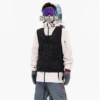 Functional Style New Waterproof Windproof Snowboard Ski Wear Couple Tops Ski Vest Men and Women Loose Vest M black