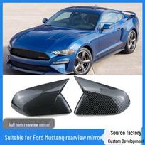 Ford Mustang Anglies Pluošto Galinio Vaizdo Veidrodžio Dangtelis 2015-2020 Modeliams Piano Black Pair without Lamp Slot gray
