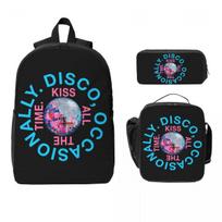 Harrys Styles Kiss All The Time Disco Occasionally Kids Backpack Lunch Box Pencil Boxes for Boys Backpacks Schoolbag Bookbag Set blue