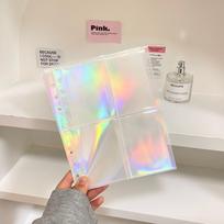 A5 Sliver Bow PU Leather DIY Binder Photocards Collect Book Diary Agenda Planner DIY Cover Album Stationery (as the picture,A5) white