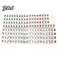 Lightweight Mahjong Tiles 160Pcs/Set Christmas American Tiles 4 Layer Engraved Acrylic Kit Mah-Jong Lovers Beginners Gifts white