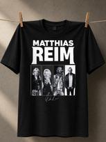 Matthias Reim Bold Name Lettering With Four Monochrome Stage Photos And Signature Style Music Unisex All Tshirt S gray