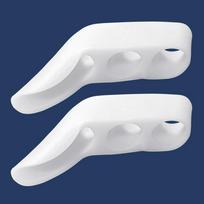 2Pcs Three-Holes Pinky Toe Separator Bunion Corrector Pain Relief Little Toe Separator Protector Foot Care Spacer A2 white
