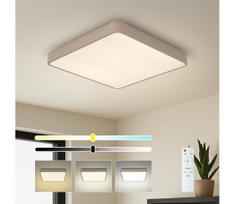 Brilagi-LED pritemdomas lubinis šviestuvas POOL SQUARE LED/36W/230V 3000-6000K 40x40 cm smėlio spalvos + su nuotoliniu pulteliu