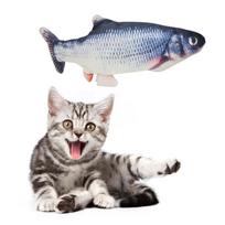 Cat Toys Fish USB Charger  Electric Floppy Fish Cat Toy Realistic Pet Cats Chew Bite Toys Pet Supplies Cats Dog Fish Interactive white
