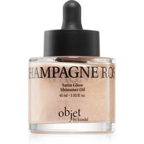 KUNDAL Objet Satin Glow Shimmer Oil žvilgesio suteikiantis aliejus drėkinamojo poveikio atspalvis Sparkling Wine Rose 45 ml