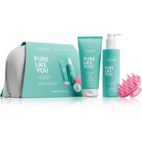 ICONIQUE Professional PURE LIKE YOU Set Shampoo 250 ml Scrub 200 ml BrushArt Massage Brush dovanų rinkinys plaukams ir galvos odai