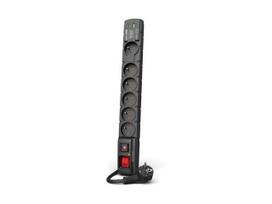 Acar W2437 Surge Protector 6 sockets + USB-A/C 3m french, Black