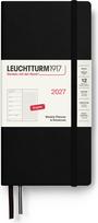 Leuchtturm 1917 Savaitinis planuoklis su taškuota užrašų knygele kietais viršeliais Leuchtturm1917 2027 EN B6+ x A6, juodas