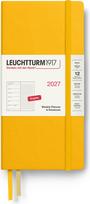 Leuchtturm 1917 Savaitinis planuoklis su taškuota užrašų knygele kietais viršeliais Leuchtturm1917 2027 EN B6+ x A6, geltonas