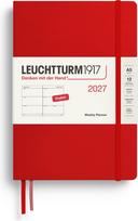 Leuchtturm 1917 Savaitinis planuoklis kietu viršeliu Leuchtturm 1917 2027 EN A5 raudonas