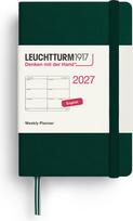 Leuchtturm 1917 Savaitinis planuoklis kietais viršeliais Leuchtturm 1917 2027 EN A7, tamsiai žalias