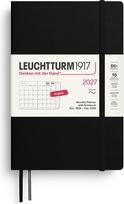 Leuchtturm 1917 Mėnesio planuoklis su užrašų knygele minkštu viršeliu Leuchtturm 1917 2027 16 Months EN B6+, juodas
