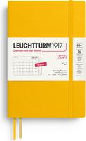 Leuchtturm 1917 Mėnesio planuoklis su užrašų knygele minkštu viršeliu Leuchtturm 1917 2027 16 Months EN B6+, geltonas