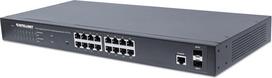 Intellinet 16-Port Gigabit Ethernet PoE+ Web-Managed Switch with 2 SFP Ports, IEEE 802.3at/af Power over Ethernet (PoE+/PoE) Compliant, 374 W, Endspan, 19" Rackmount