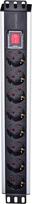 Intellinet 19" Rackmount 8-Way Power Strip - German Type, With On/Off Switch, No Surge Protection (Euro 2-pin plug)