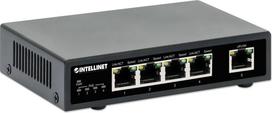Intellinet 5-Port Gigabit Ethernet PoE+ Switch, Four PSE PoE Ports, IEEE 802.3at/af (PoE+/PoE) Compliant, PoE Power Budget up to 62 W, Desktop Format